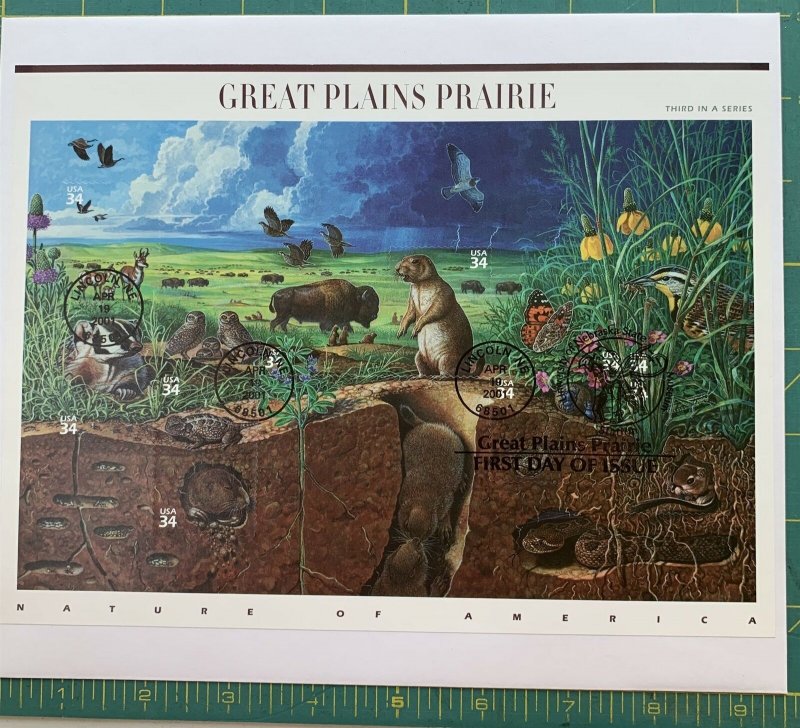 Full Pane FDC 3506 Great Plains Prairie FV 3.40 Retail $5.40