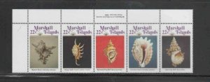 MARSHALL ISLANDS #123a 1986 SEASHELLS MINT VF NH S/5 bb