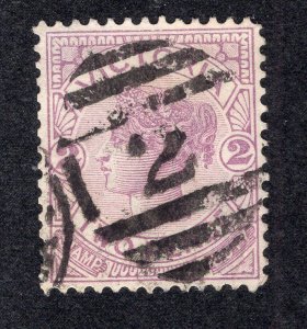 Victoria 1886-87 2p violet Victoria, Scott 162 used, value = 55c