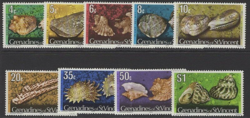 GRENADINES OF ST.VINCENT SG38B/50B 1976 SHELLS WITH 1976 IMPRINT DATE MNH