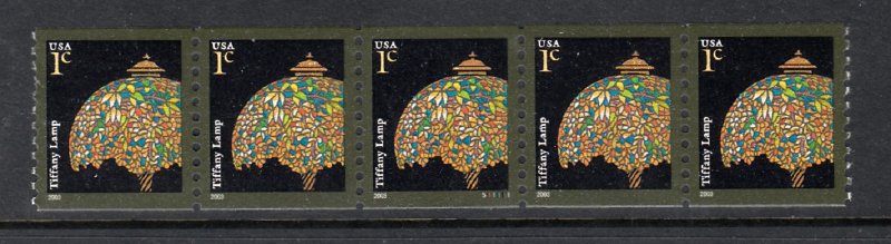 USA PNC SC# 3758 TIFFANY LAMP $0.01c PL# S11111 W.A. PNC5 MNH