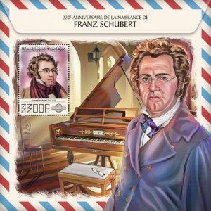 Togo - 2017 Composer Franz Schubert - Stamp Souvenir Sheet - TG17517b