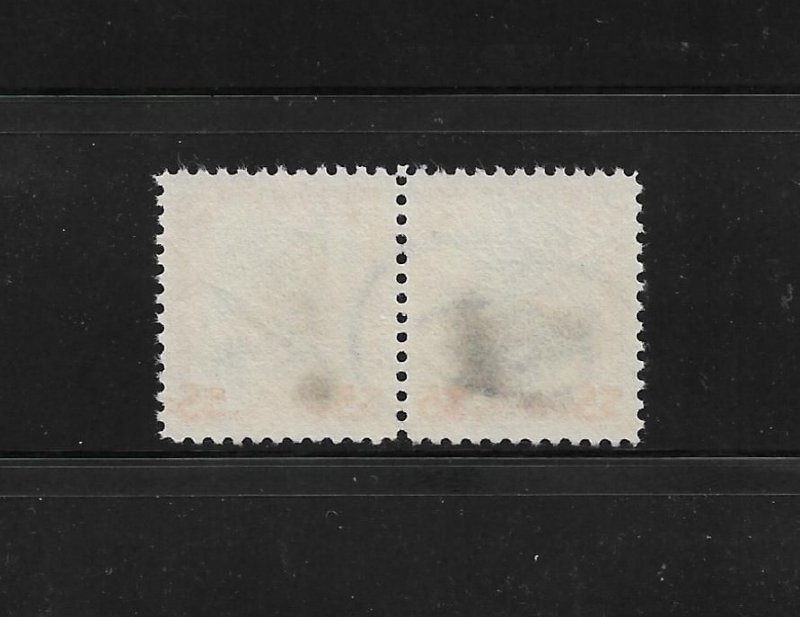 US Stamps: #834; $5 1938 Presidential Definitive; Pair w/Vertical Line; Used