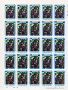 Central African Republic 1978 Sc#323/328 WWF Wildlife Mini-Sheetlet(25) Unfolded