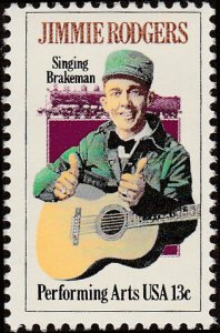 # 1755 MINT NEVER HINGED ( MNH ) JIMMIE RODGERS AND LOCOMOTIVE