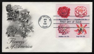 #1879a 18c Flowers, Art Craft-Hand Cancel FDC **ANY 5=FREE SHIPPING**