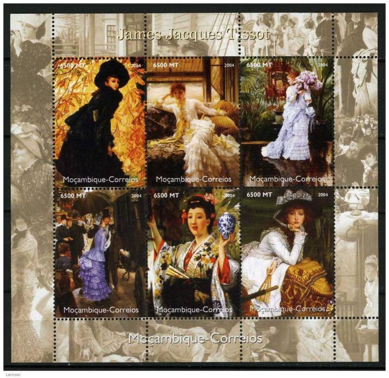 Mozambique 2004, Scott 1730 sheet  MNH,James Jacques Tissot 