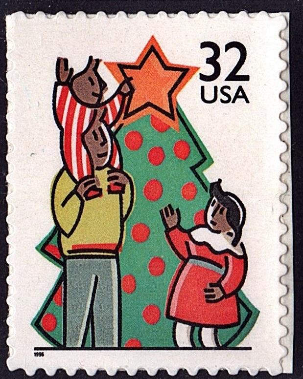 SC#3114 32¢ Family Scenes: Decorating Tree Single (1996) SA