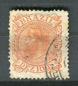 BRAZIL; 1880s early Pedro issue used 10r. value