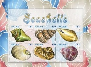 Palau - 2009 - Seashells - Sheet of Six stamps - MNH