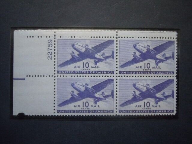 #C27 10c Plate Block #22759 UL MNH OG VF  Better # CV $25 Includes New Mount