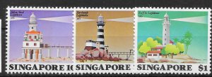 SINGAPORE SG427/9 1982 LIGHTHOUSES SET MNH (r)