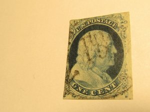 US Stamps Scott #7, Used, SCV $150.00 for: B Relief from PLATE 2, w/Certificate