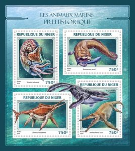 NIGER - 2016 - Prehistoric Marine Animals - Perf 4v Sheet - Mint Never Hinged