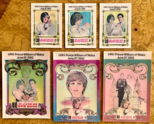 North Korea 2239-2244 / 1982 / Holographic Birth of Prince William Stamps / MNH