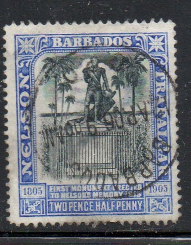 Barbados Sc 106 1906 2 1/2d  Nelson Statue stamp used