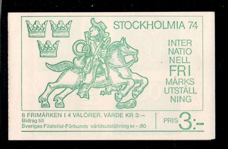 Sweden Sc 1044a 1974 UPU Anniversary stamp booklet mint NH