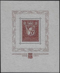 1934 Liechtenstein BF Vaduz MNH Unif n. 1