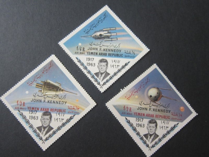 Yemen 1964 Sc C29J,C29M,C29O John F Kennedy set MNH