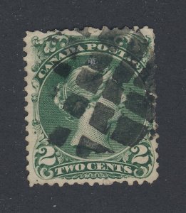 Canada Large Queen Used Stamp;  #24 - 2c F/VF Guide Value = $90.00