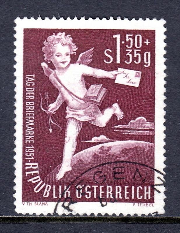 AUSTRIA — SCOTT B278 — 1952 1.45s+35g STAMP DAY SEMI-POSTAL — USED — SCV $21.00