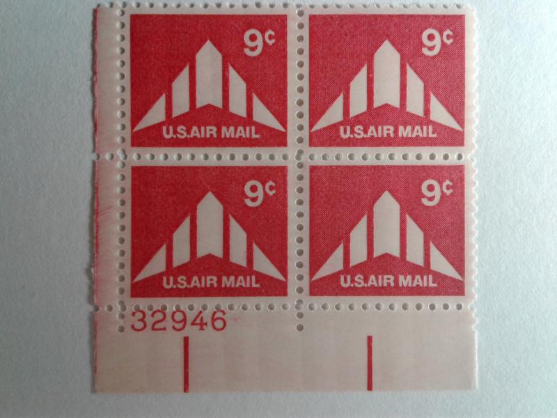SCOTT # C77 MINT NEVER HINGED GEM AIR MAIL PLATE BLOCK  PRICED RIGHT !