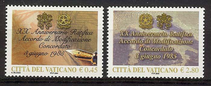  2005 - VATICAN - Scott #1301-1302 - Concordat  - MNH VF