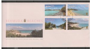 1999 Bermuda - Sc 770-3 - FDC - 4 single - Beaches