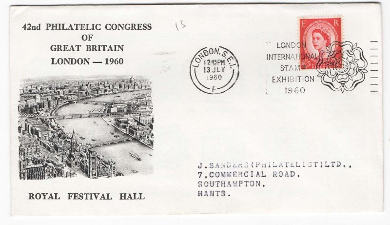 GB 1959 Phosphor Graphite 2½d fine used on 1960 London International Stamp Exh