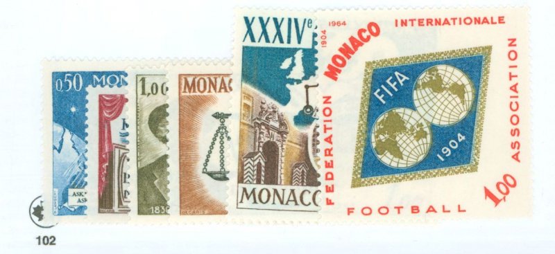Monaco #596-601  Single (Complete Set)