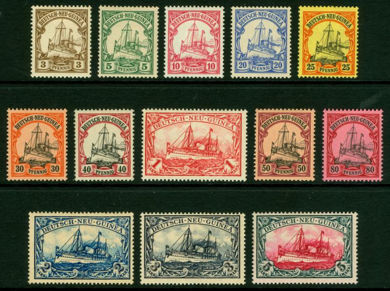 German Colonies - NEW GUINEA 1901  Kaiser's YACHT set  Sc# 7-19  mint MH