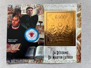 Martin Luther's reform 2023 year 5 blocks Foil. Bronze.  perforated  NEW