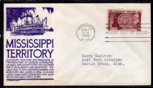 US 955 Mississippi Territory C Anderson Purple Typed FDC