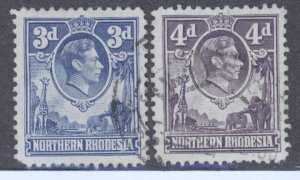 Northern Rhodesia, Scott #34_36, Used