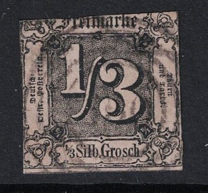 Thurn & Taxis SC# 2 Used / Short Margins / Tiny Thin - S19381