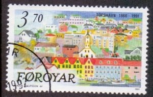Faroe Islands  #223  used   1991    Torshavn Capital  Torshavn   3.70k
