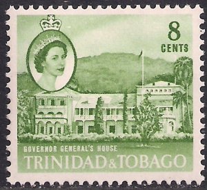 Trinidad & Tobago 1960 - 67 QE2 8ct Yellow Green Umm SG 288 ( C18 )