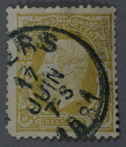 Belgium #44 Used Fine Cancel Date 17 JUIN 7-8 1881 HRM