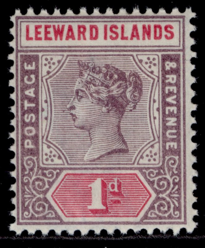 LEEWARD ISLANDS QV SG2, 1d dull mauve & rose, NH MINT.