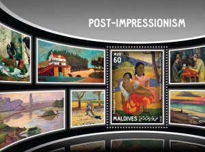 MALDIVES - 2016 - Post-Impressionism - Perf Souv Sheet - Mint Never Hinged