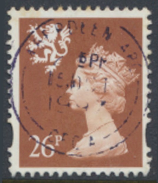 Scotland GB  Machin 26p SG S85  Used  2 bands  SC# SMH66 see scans 