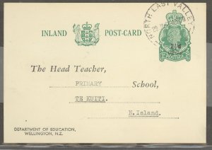 New Zealand  1964 QE II 2 1/2c Education P.C., low hyphen,  North East Valley cancel
