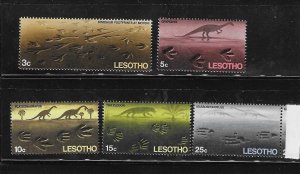 Lesotho 1970 Prehistoric Reptile Footprints Dinosaur Sc 75-79 MNH A2341