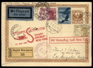 Austria 1931 Catapult Dampfer Bremen K63 Beethoven Cover Only 13(!) Flown 91067