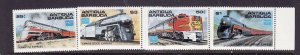 Antigua-Sc#934-7-unused NH set-id3-American Trains-Locomotives-1986-