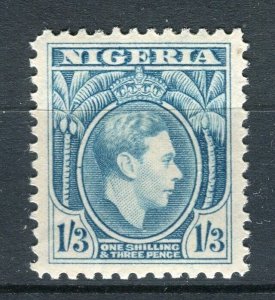 NIGERIA; 1938 early GVI Portrait issue fine Mint hinged 1s.3d. value