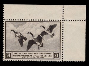 MOMEN: US STAMPS #RW3 DUCK MINT OG NH VF+ LOT #85664**