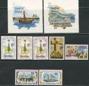 NORFOLK ISLAND Sc#185-193 1975 Four Complete Sets OG Mint NH & LH