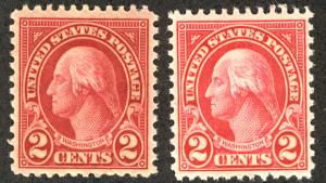 US  #634b SCV $525.00 CARMINE LAKE VF/XF mint never hinged, strong color,  ca...