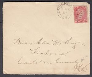 NEW BRUNSWICK SPLIT RING TOWN CANCEL COVER DORCHESTER